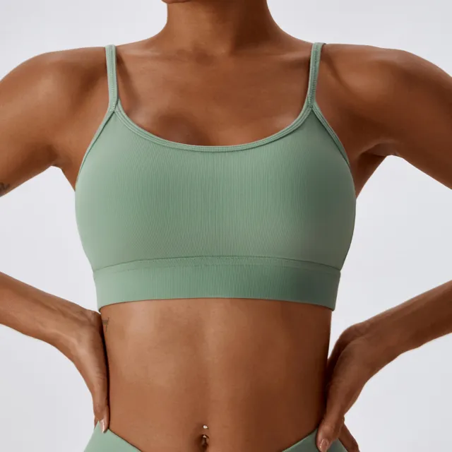 Running Fitness Sports Strap Wrap Quick drying Beauty Back Yoga Bra Green - Shop at LoveMi