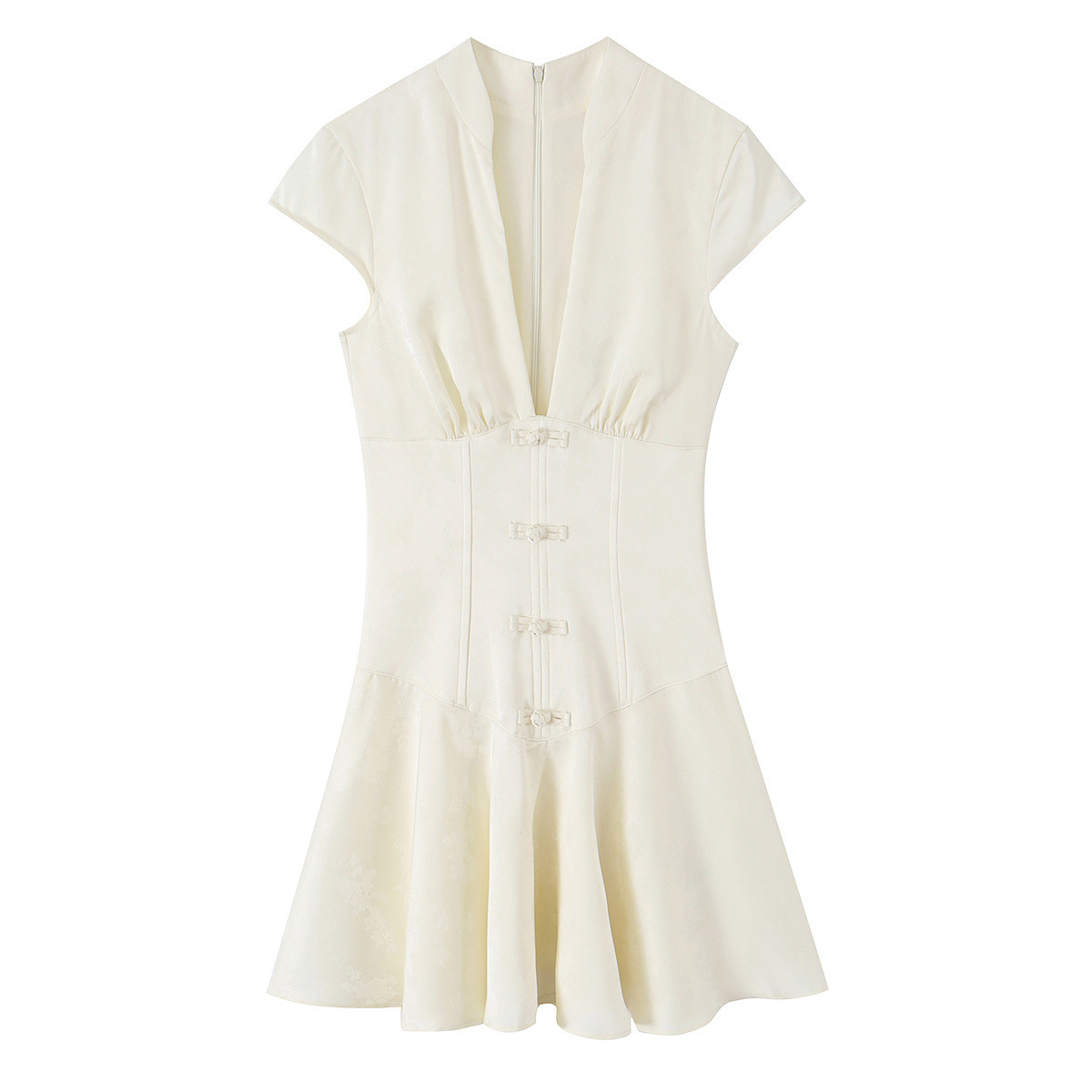 Womens Summer New Arrival Jacquard Silk-Satin Mini Dress