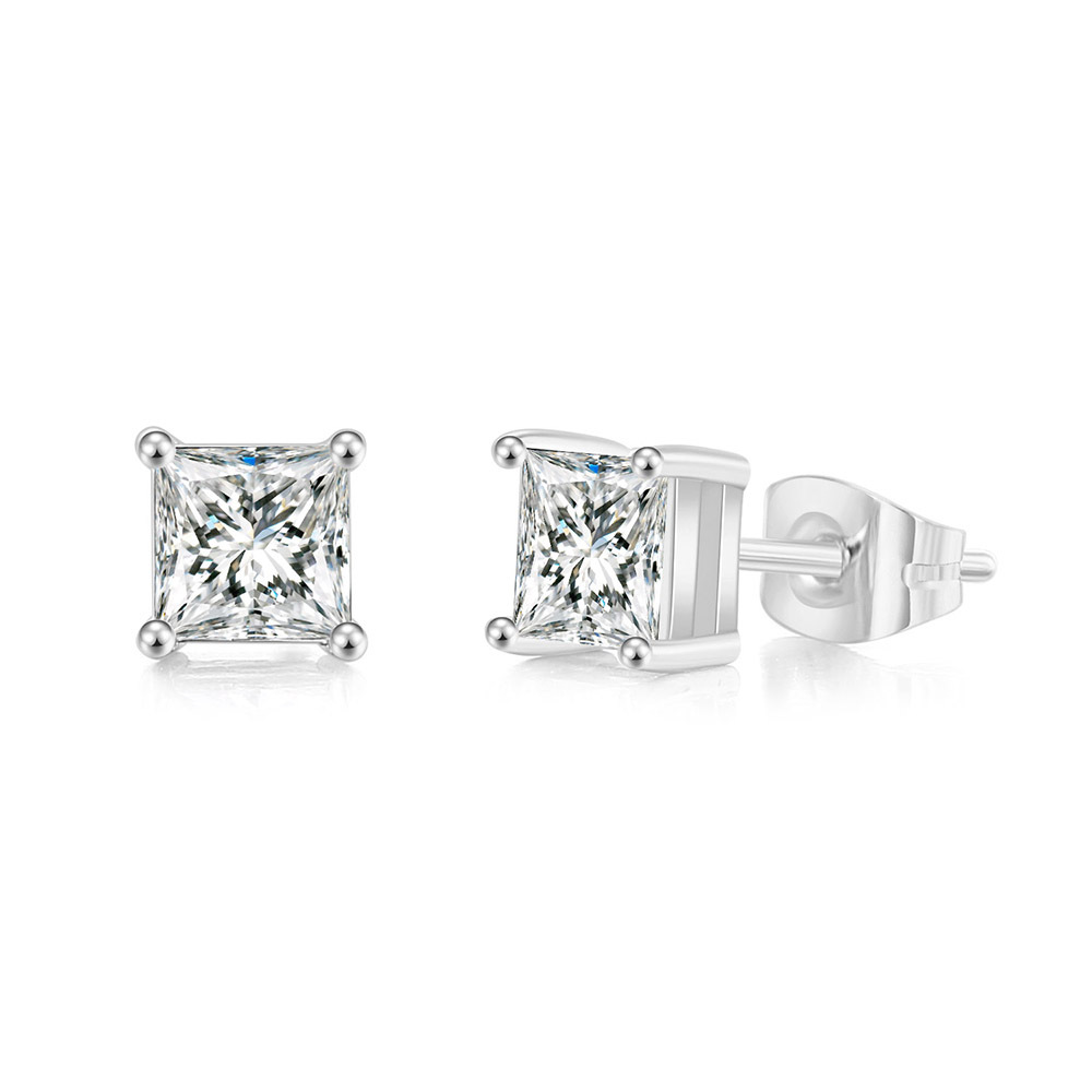 Classic Hot Selling Product Geometric Zircon Stud Earrings Fashion All-match Single Diamond