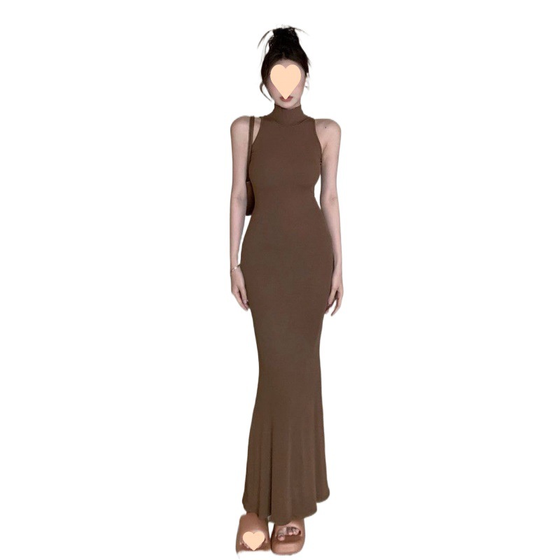 Sleeveless Slim Slimming Fishtail Long Dress Women