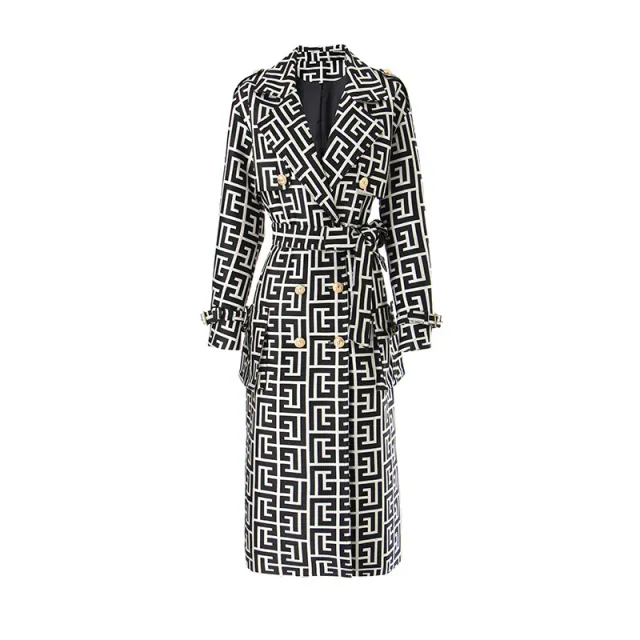 Loose Design Lace up Spring And Autumn Heavy Industry Coat Black - Shop at LoveMi