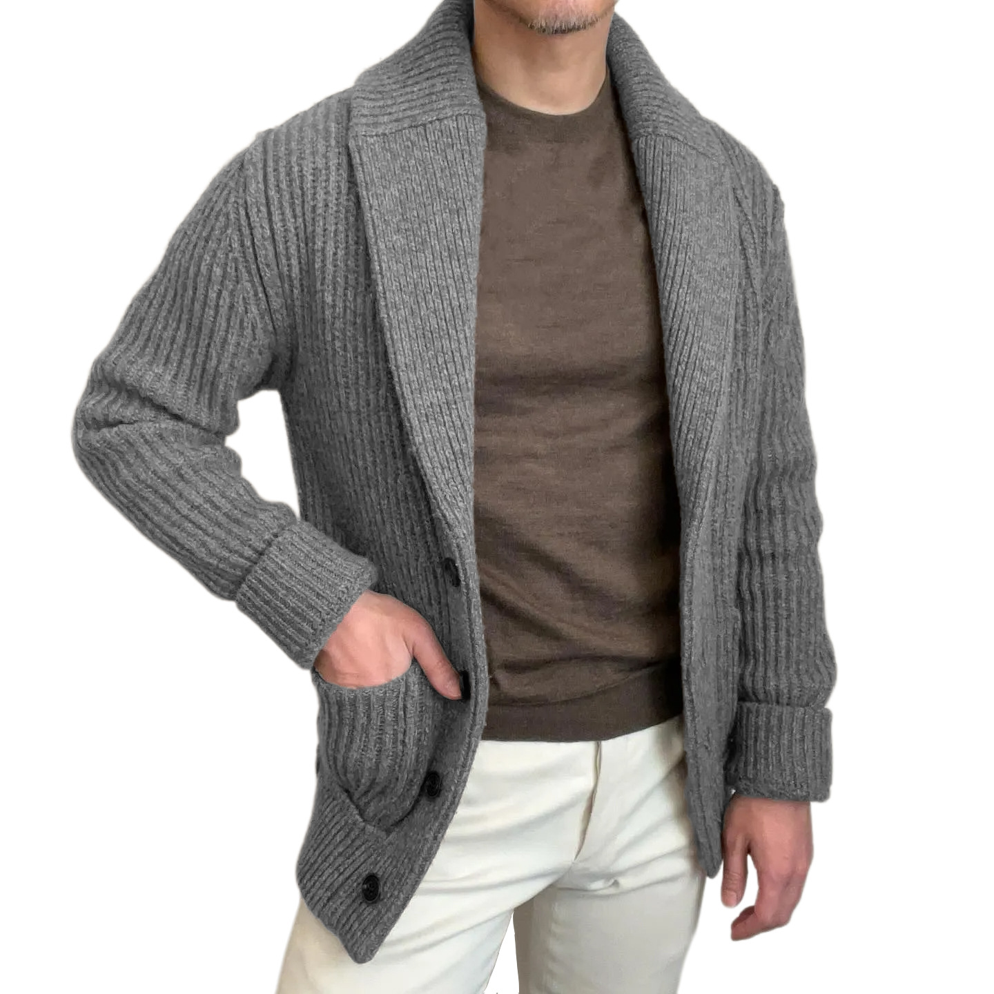 Lapel Knitted Cardigan