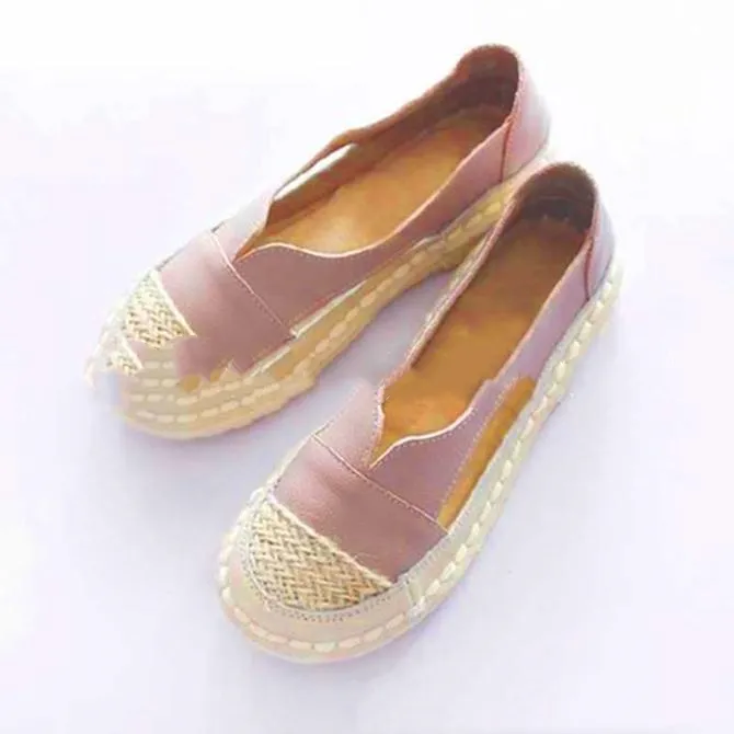 Classic Style Straw Sandals Women's Mesh Breathable Shoes - Pink