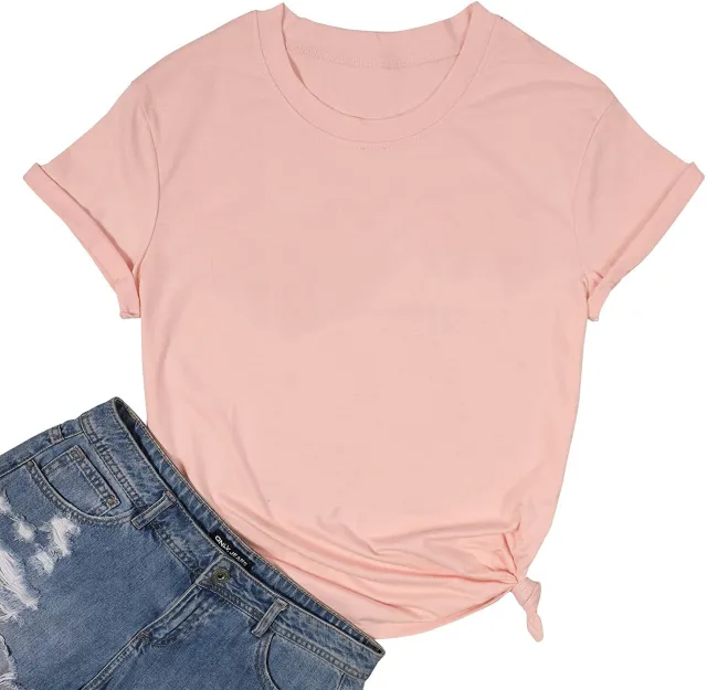 New Cactus Letter Pattern Retro Fashion Short Sleeve T shirt Top Peach Xl - Shop at LoveMi