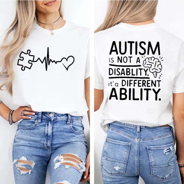 Autism Awareness Printed T Shirt Casual Loose Fitting And Comfortable No 6 Xl - Shop at LoveMi