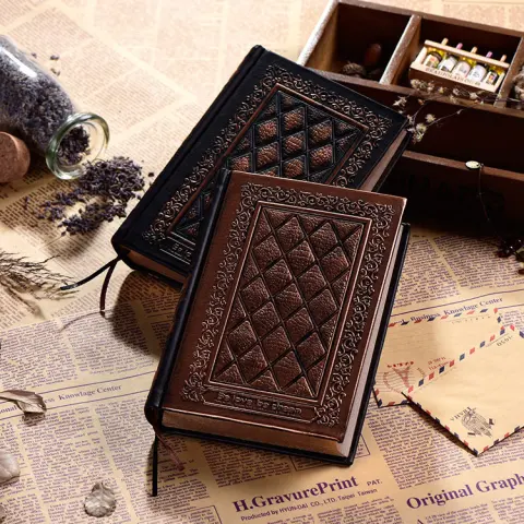 Embossed Faux Leather Notepad Three-dimensional Super Thick