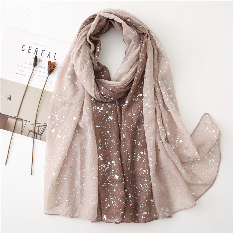 Hot Silver Gradient Personalized Scarf Thickened Warm Scarf Dual-use Shawl