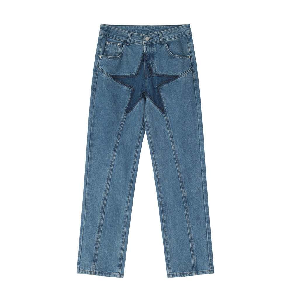 Title 10, Hip-hop pentagram jeans voor heren met zijrits,...