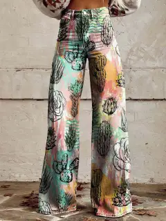 European And American Plus Size Women's Casual Pants Thin Wide Leg - Awp1A2425129-5Xl - View 1