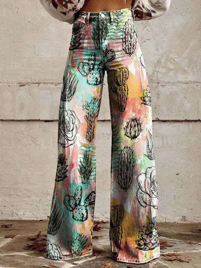 European And American Plus Size Women's Casual Pants Thin Wide Leg Awp1A2425129 Xl - Shop at LoveMi