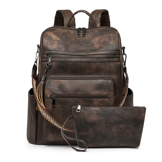 Women's Backpack Briefcase Large Capacity Computer Fashion Bag Coffee - Shop at LoveMi
