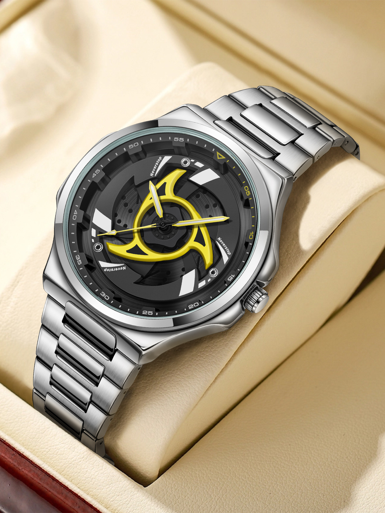 Neverstop 946 Rotating Bezel Dial Quartz Watch With A Sporty Design For Men