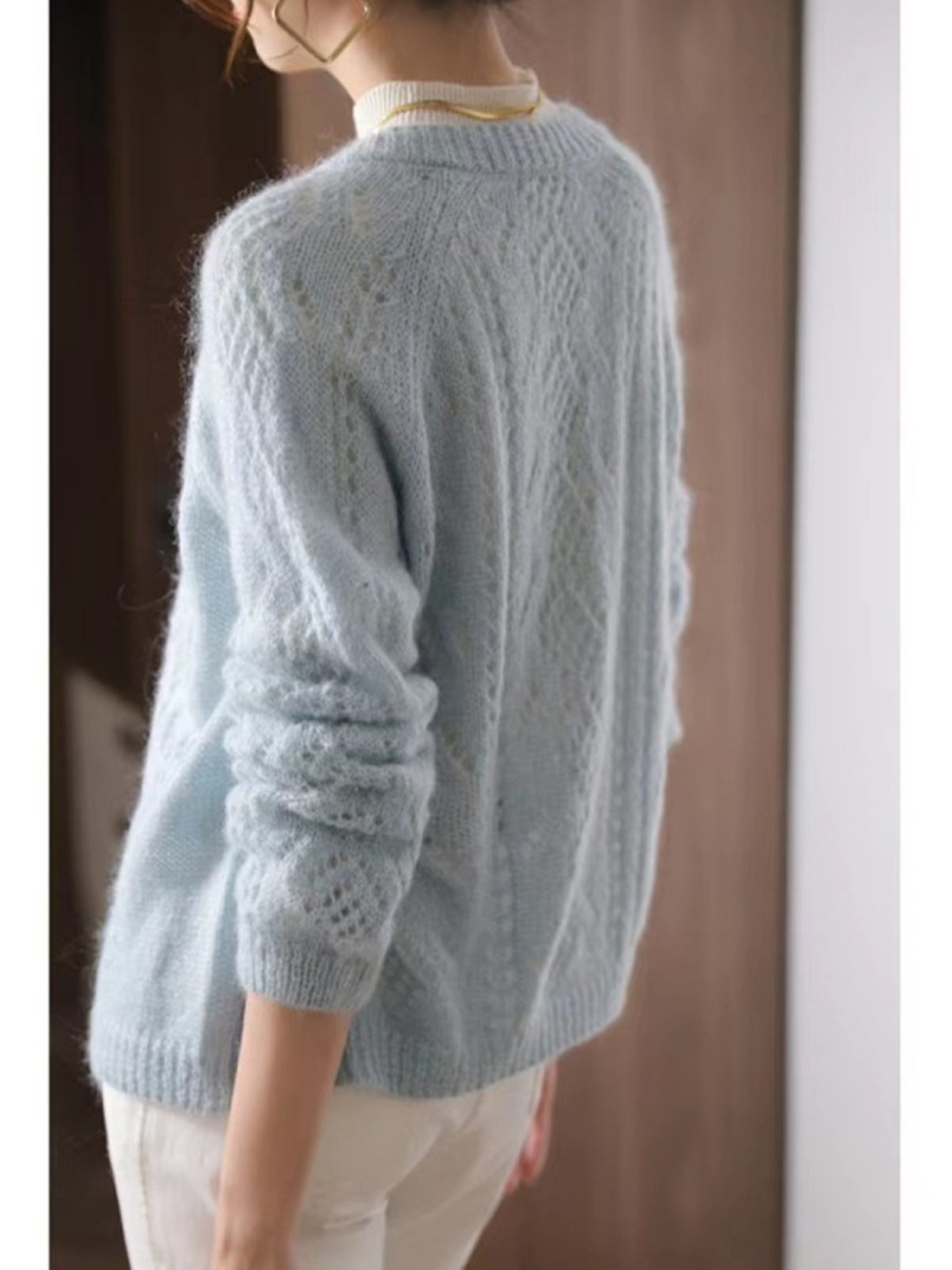 Title 4, Loose And Lazy Style Hollow Soft Glutinous Knit...