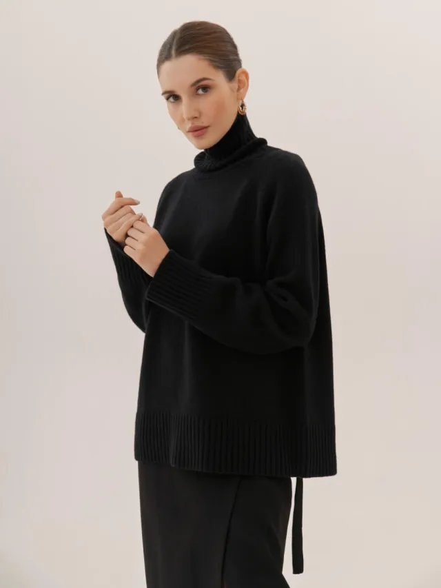 Elegant Commuter's All matching Solid Color Raglan Sleeve Sweater For Women Black - Shop at LoveMi