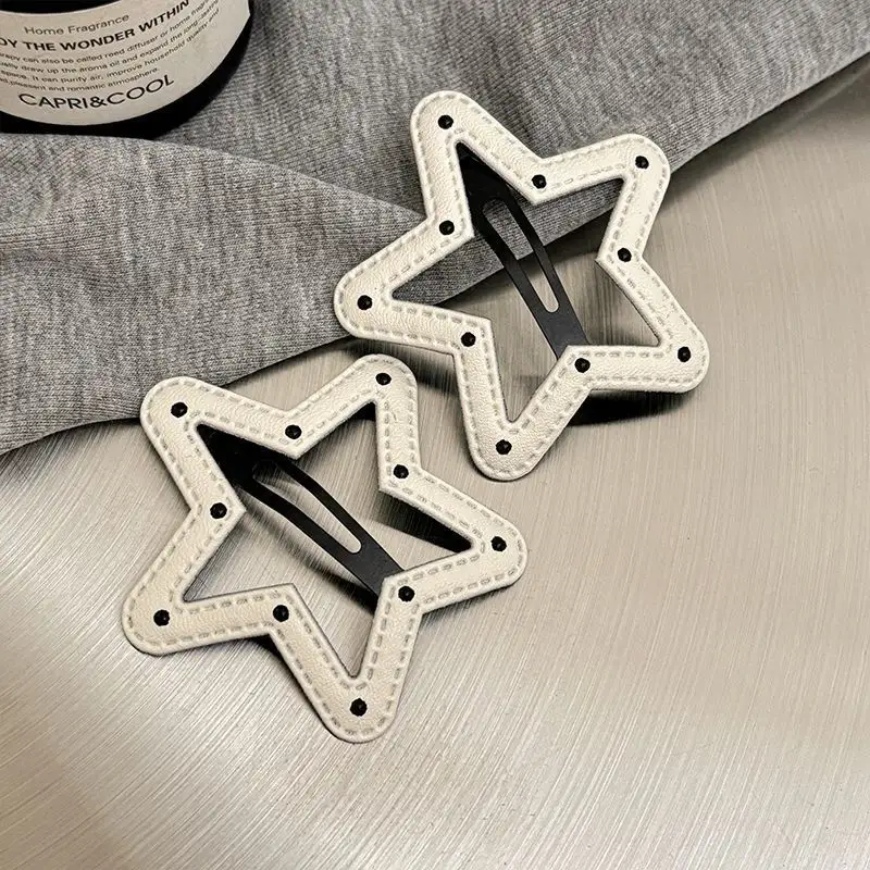 Black And White Polka-dot Leather Five-pointed Star
