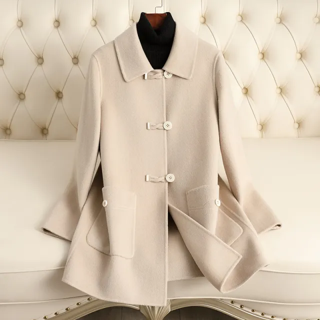 Traditional Mother's Woolen Coat For Women Apricot - Shop at LoveMi