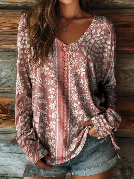 Women's European And American Printed Long sleeved Casual T shirt Tcfs5721 - Shop at LoveMi