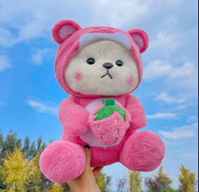Colorful And Cute Strawberry Bear Plush Doll