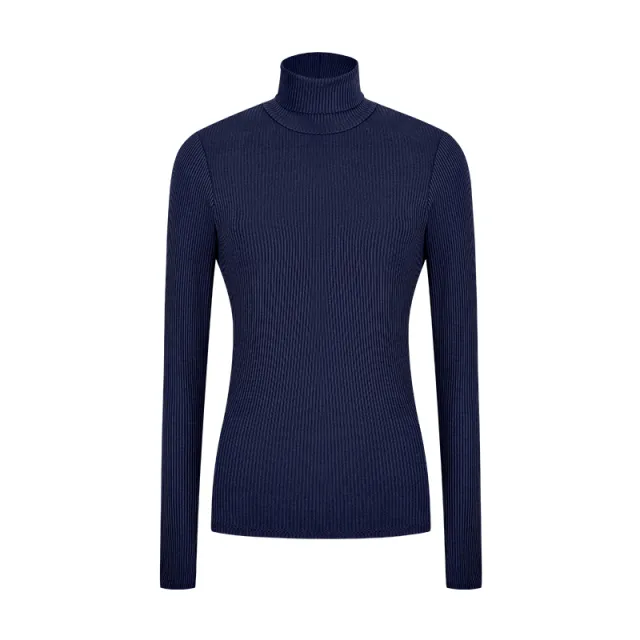 High Neck Inner Wear Korean Style Pure Desire Style Slim Fit Slimming Bottoming Top Blue - Shop at LoveMi