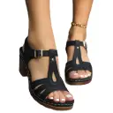 Womens New Plain Chunky-heeled High Heels view 5