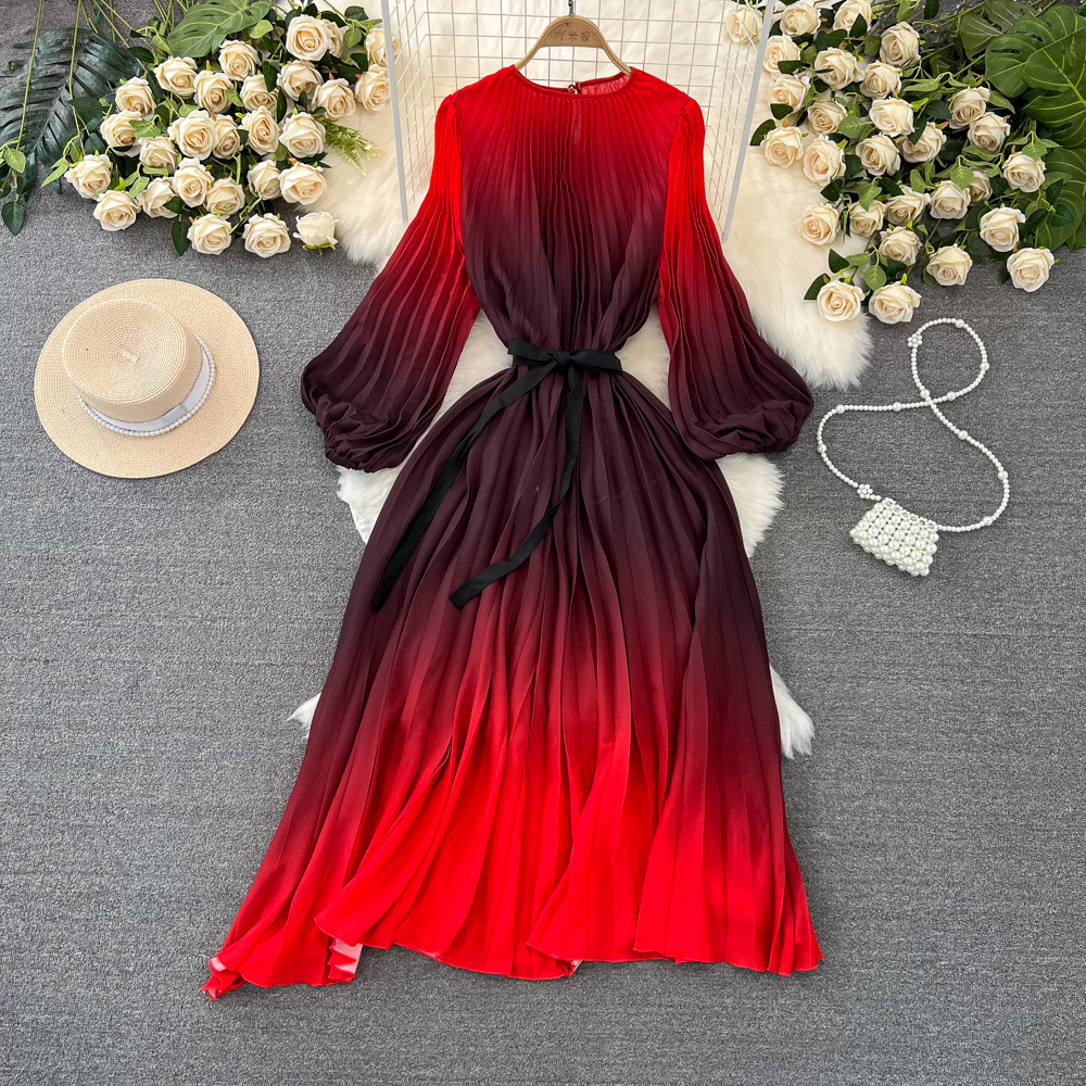 A-Line Pleated Midi Dress
