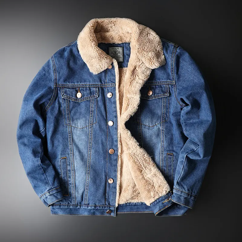 Jacket Top Autumn and Winter Fleece-lined Old Fashion Casual