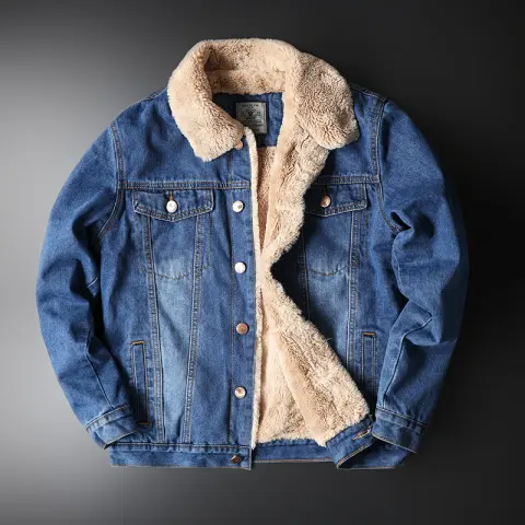 Jacket Top Autumn and Winter Fleece-lined Old Fashion Casual