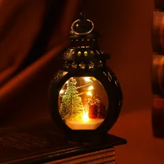 Christmas Decoration Portable Retro Style Lamp Atmosphere Decoration - Black - View 1