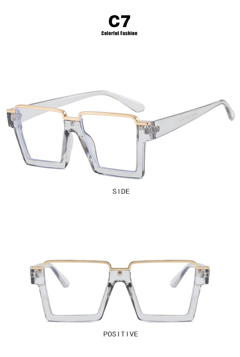 Retro Simple Versatile Artistic Lower Semi-rimless Square Plain Glasses - Image 17