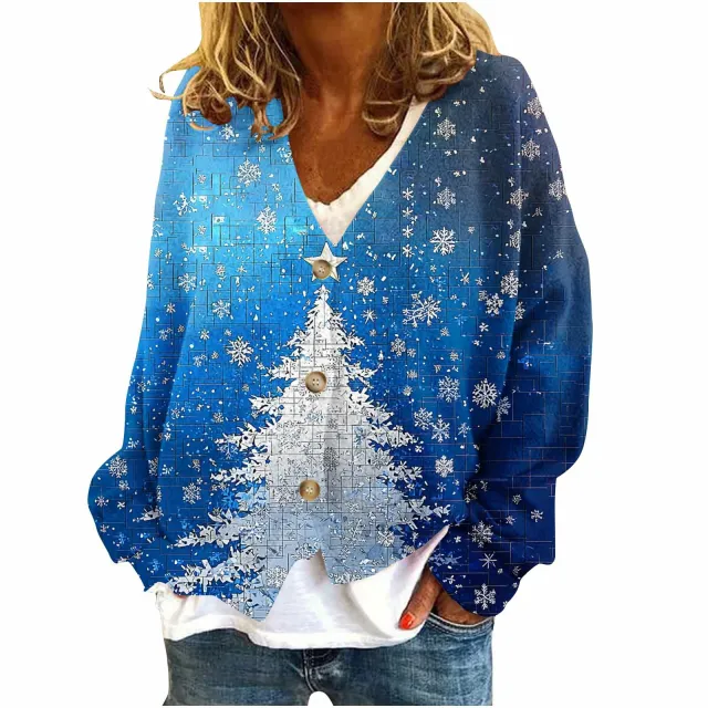 Womens Casual Versatile V neck Long sleeve Loose fit Sweater Jacket Mmipo47 Xl - Shop at LoveMi