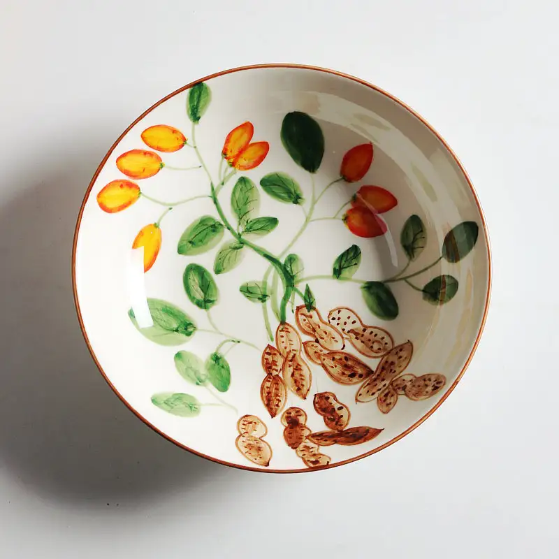 Hand Painted May Good Things Happen Plate Underglaze Color Ceramic Tableware