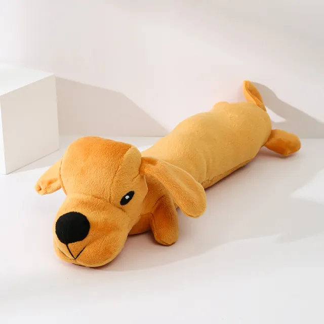 Pet Animal Plush Toy Sound Yellow Lying Dog - Shop at LoveMi