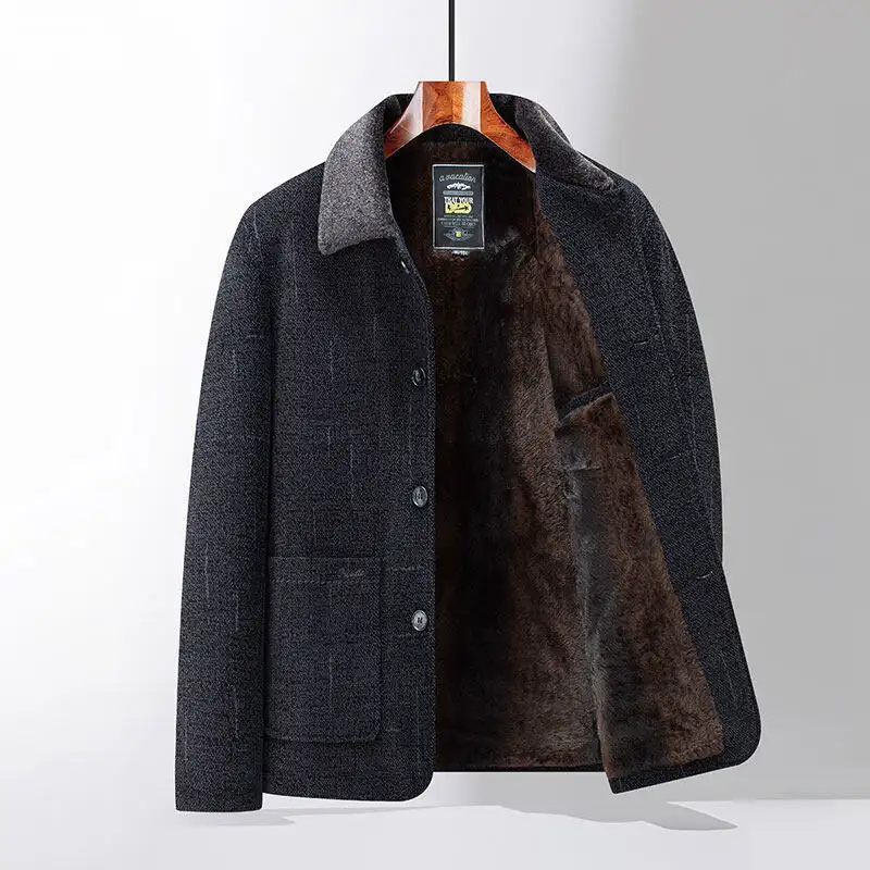 Fleece-lined Thickened Chenille Cotton-padded Coat Middle-aged And Elderly Cotton-padded Jacket Daddy Outfit Coat