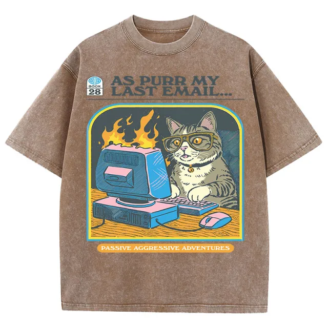 Men's Cat Playing Game Print Top Brown - Shop at LoveMi