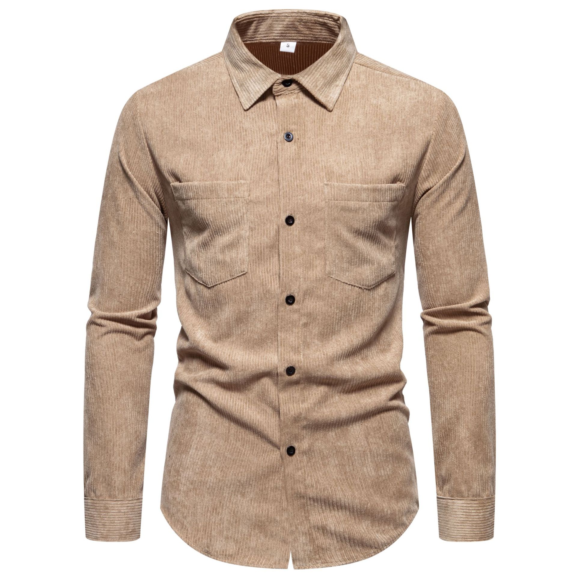 Solid-color Long-sleeve Shirt For Men And Young Adults