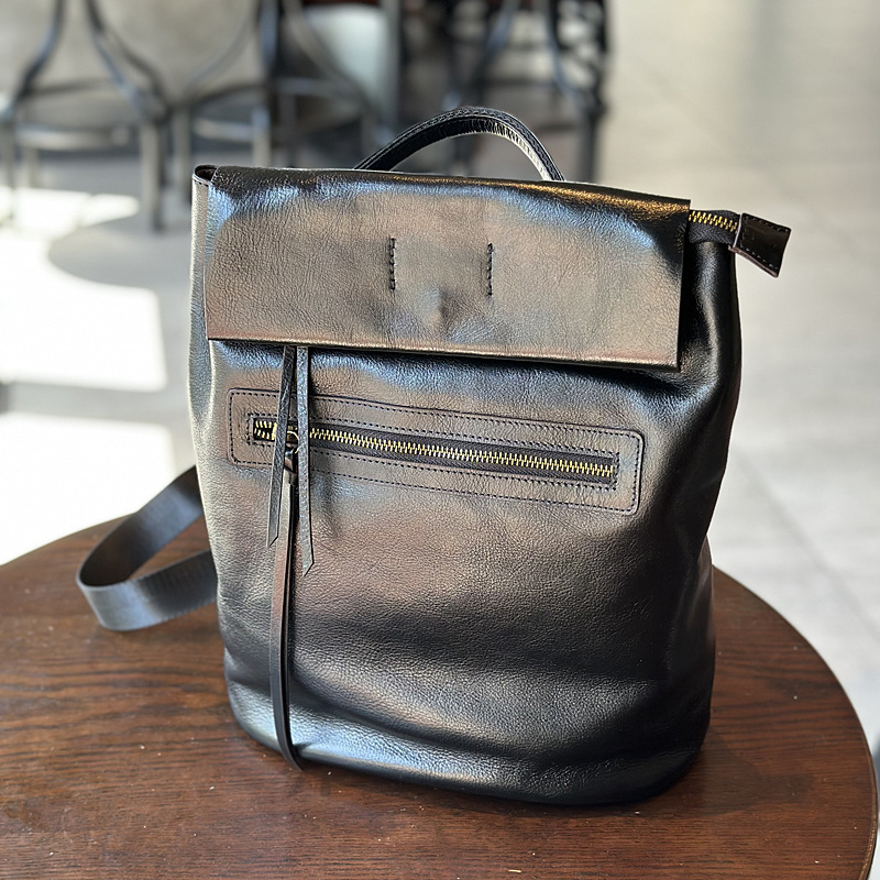 Sac à dos en cuir véritable de grande capacité pour femme – Image 6