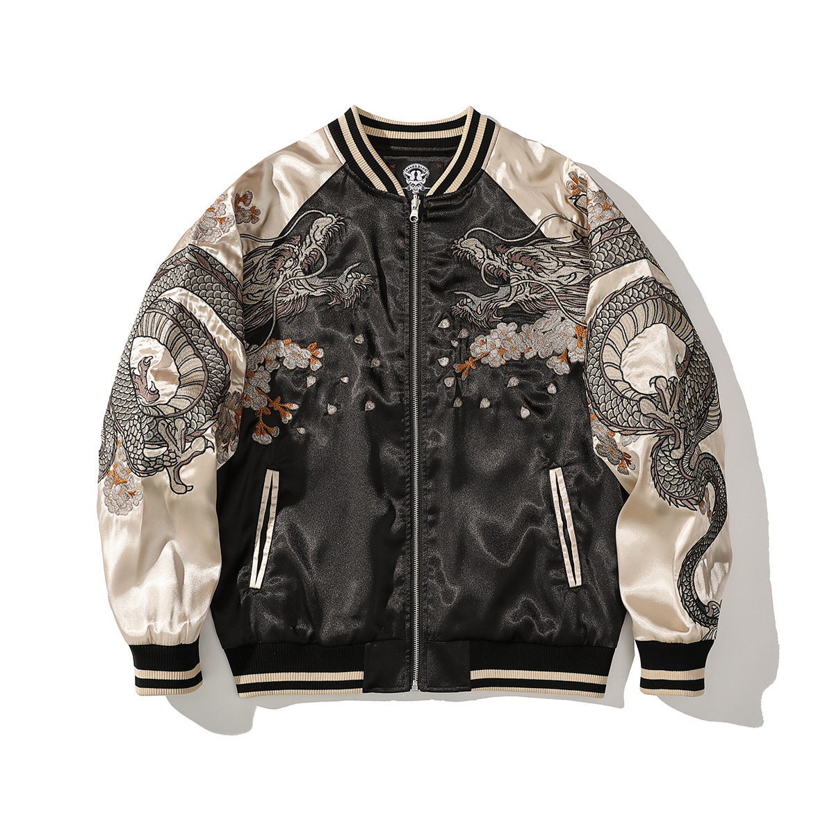 Mens Polyester Chinese Style Embroidered Jacket