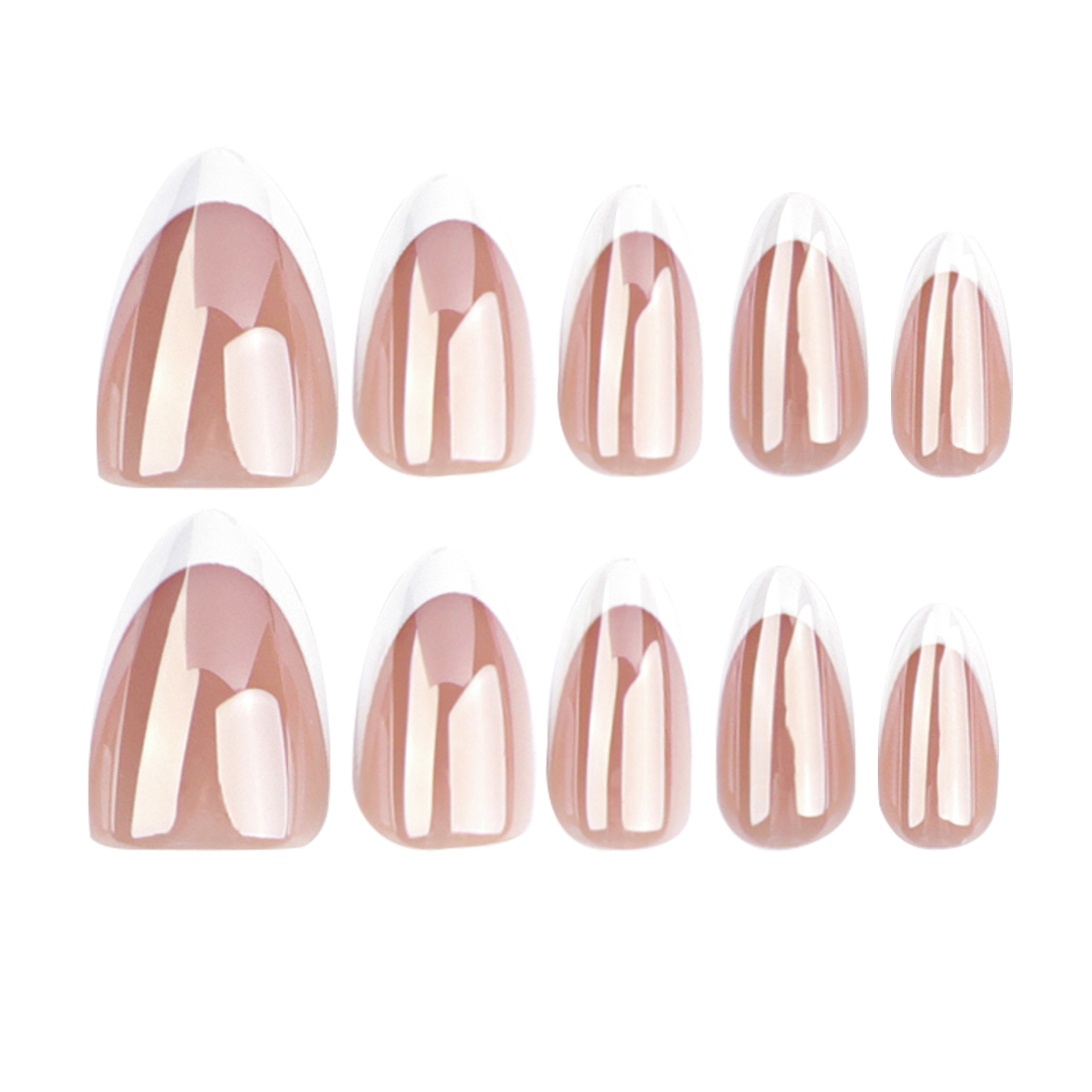 Solid Color Short Almond-shaped Nail Tips 30 Pieces High-end 5