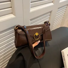 Fashion Advanced Texture Baguette Bag - Coffee - View 1