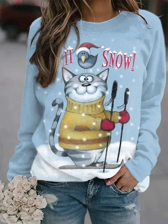 Women's Loose Casual Comfortable Versatile Daily Printing Sweater - Styleg7Z4301-3Xl