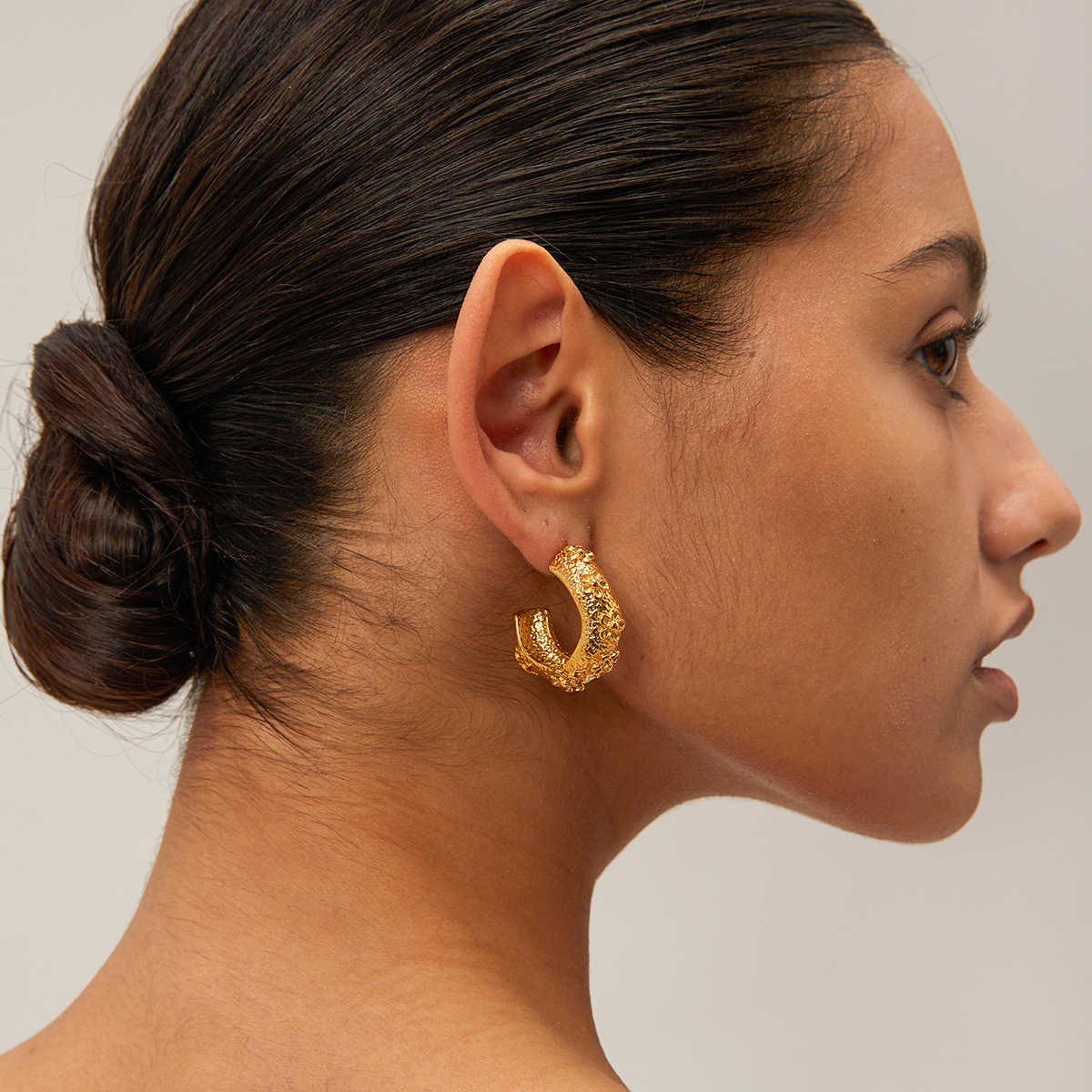Fashion Hammered Flower Earrings For Women