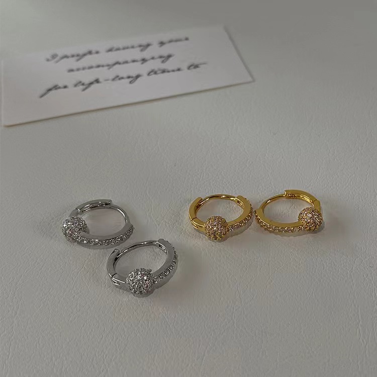 Small Balls Earrings Graceful And Fashionable Zircon Exquisite High Sense