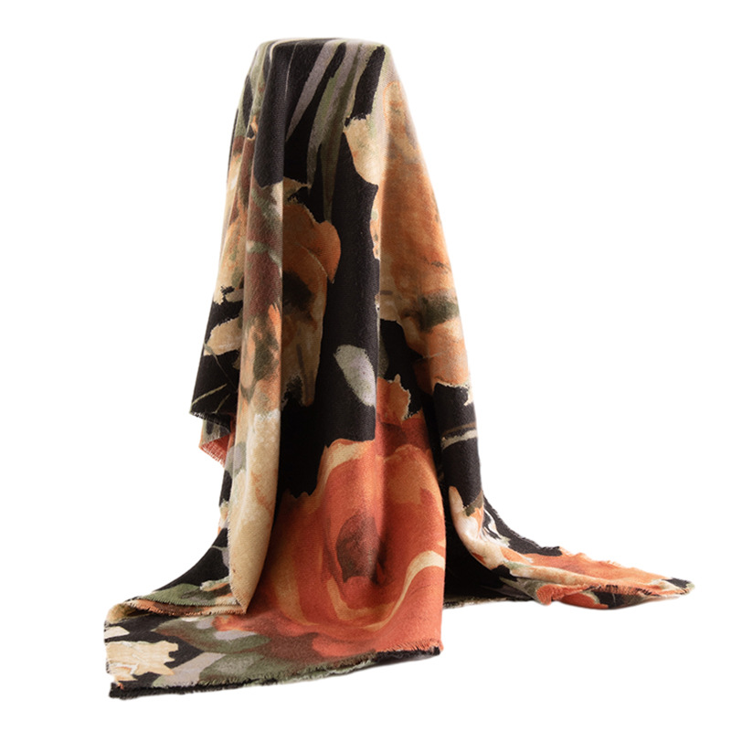 Chinese Style Artificial Cashmere Scarf Women's Fashionable Elegant High-grade Printing