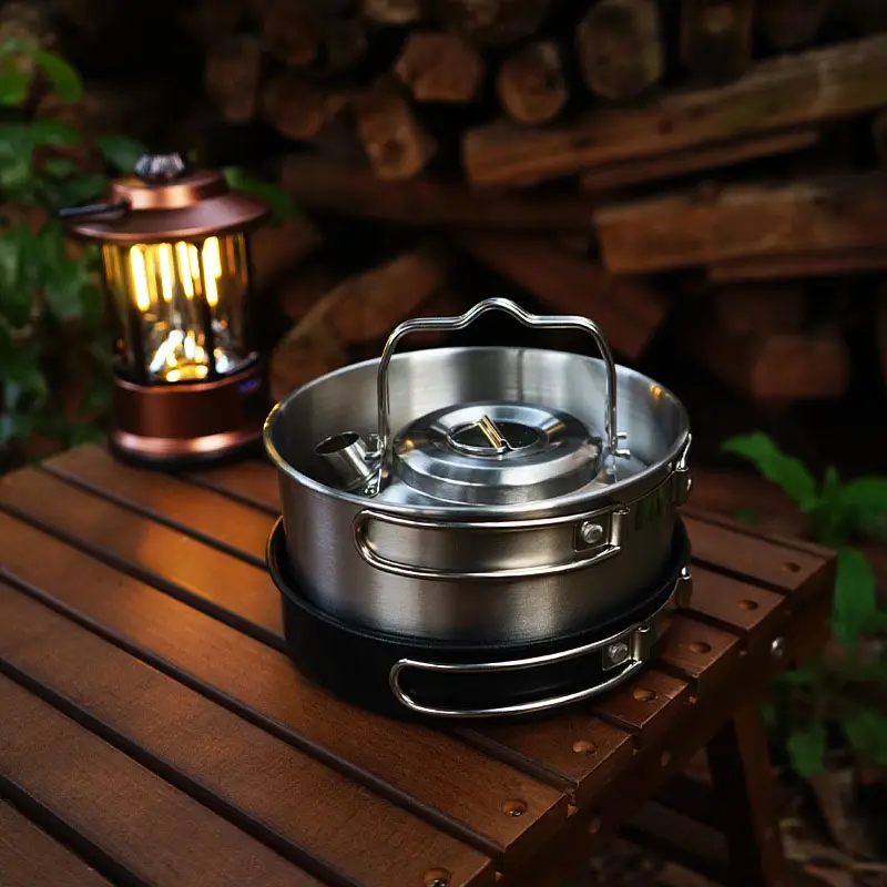 Outdoor Jacketed Kettle Camping Stainless Steel Pot