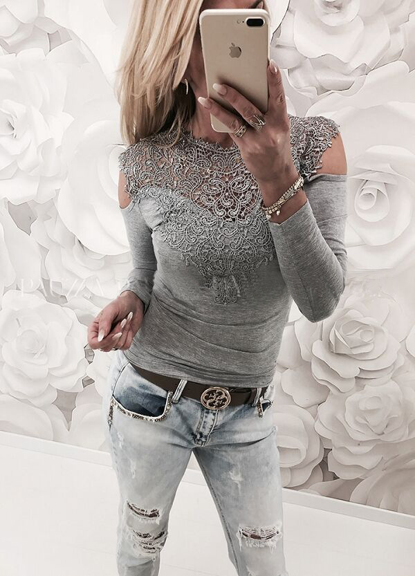 Autumn And Winter New Lace Long-sleeved Top
