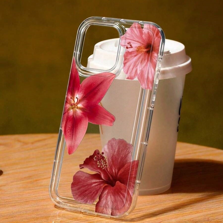 Red Hibiscus Rosa-sinensis Applicable Airbag Trend Phone Case - Image 2