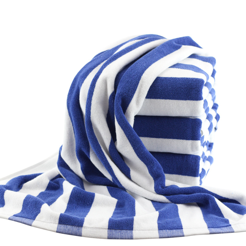 Blue And White Bath Towel