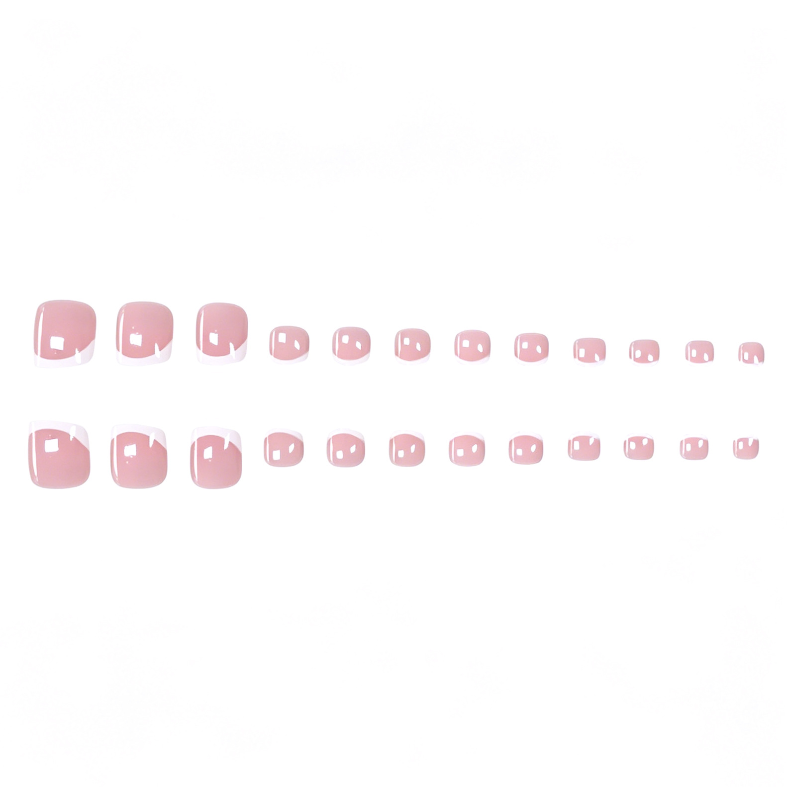 Pink And White-edged French-style Sweet And Cute Ready-to-wear Nails