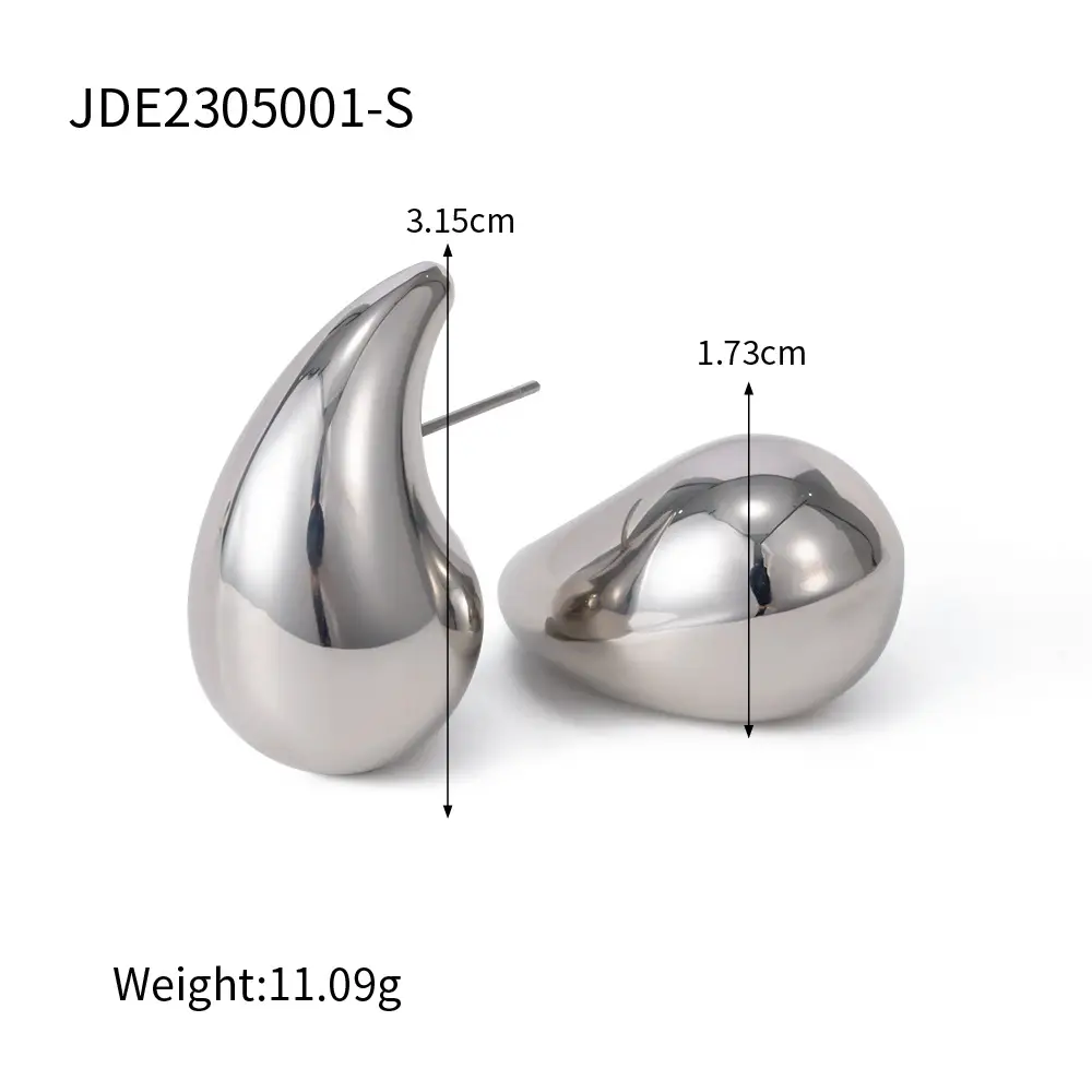 Thick Golden Circle Lightweight Hollow Water Drop Earrings