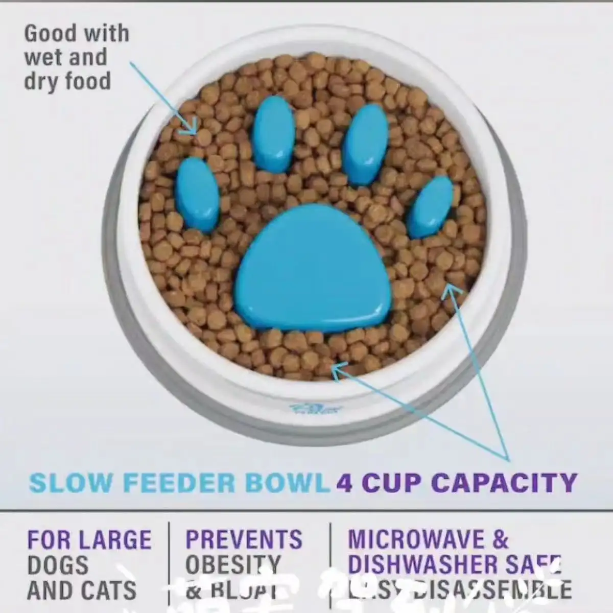 Slow-feeding Anti-choking And Non-slip Pet Bowl